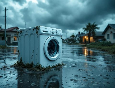Impacto de tormentas costeras en electrodomésticos