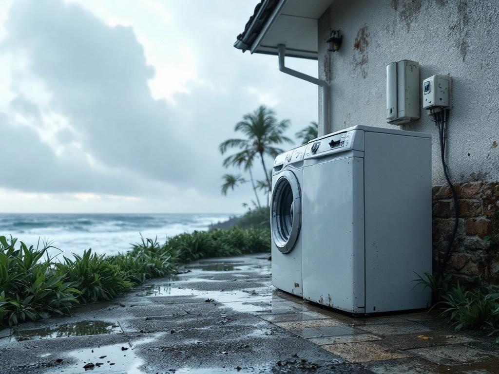 Impacto de tormentas costeras en electrodomésticos